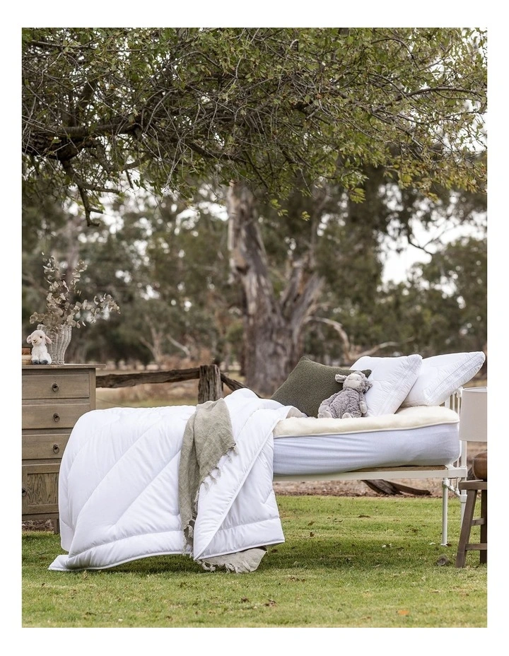 SleepCalm Kids Wool Cotton Quilted Pillow 7 White 8 SleepCalm Kids Wool Cotton Quilted Pillow 7 White - Image 6