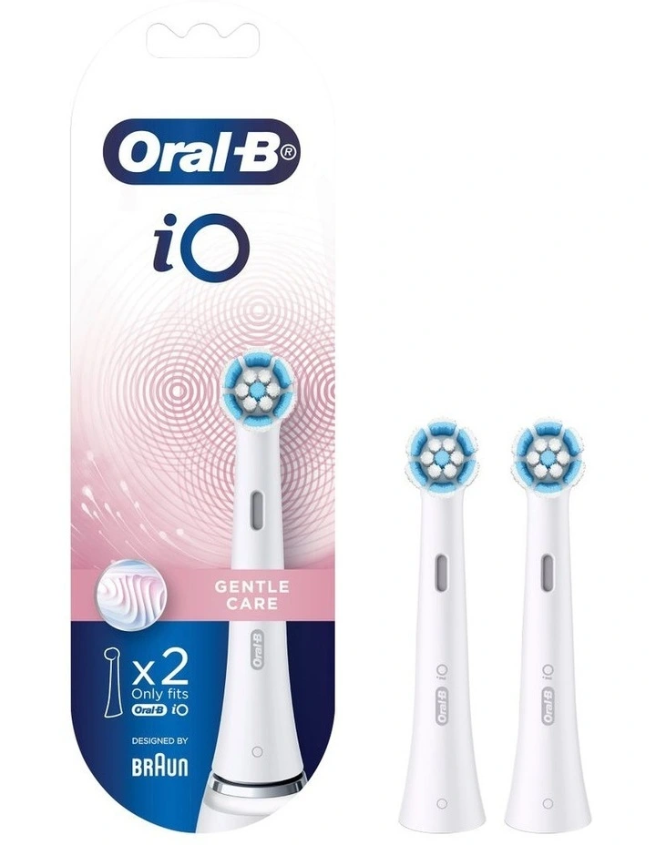 Oral B IO Gentle Care Replacement Brush Heads White 2 Pack 3 Oral B IO Gentle Care Replacement Brush Heads White 2 Pack
