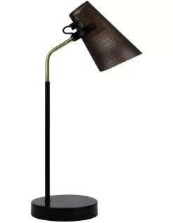 Perfo Desk Lamp Black & Brass