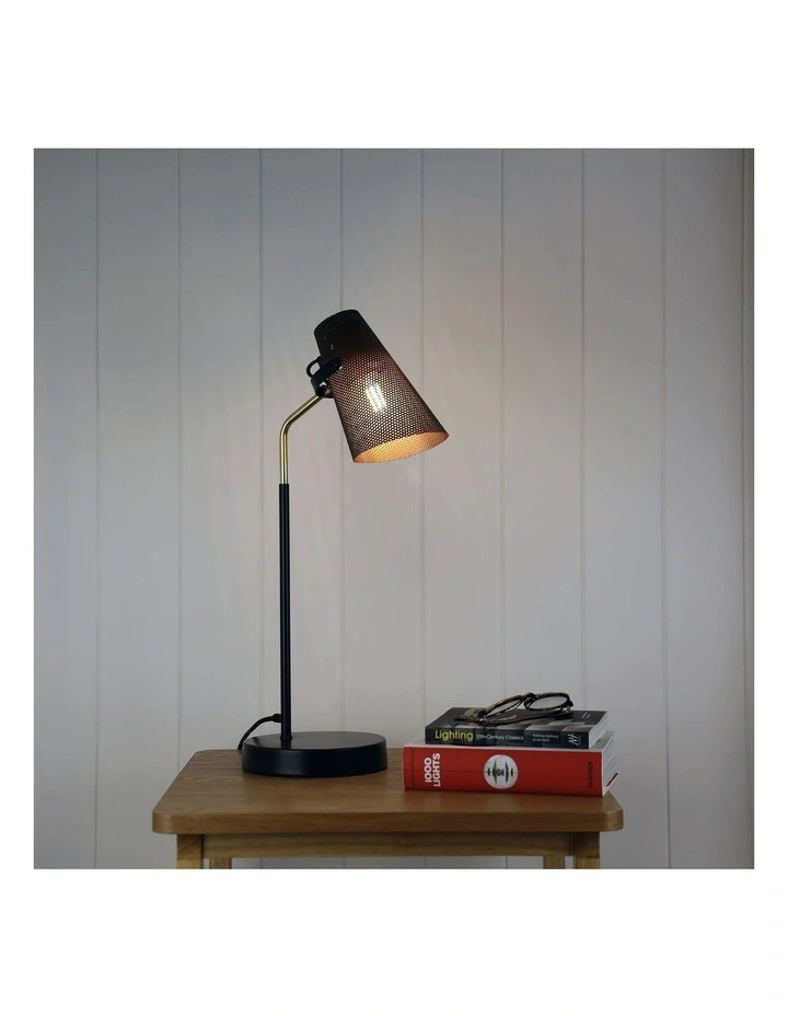Perfo Desk Lamp Black & Brass 4 Perfo Desk Lamp Black & Brass - Image 2