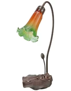 Single Lily Lamp Amber Green