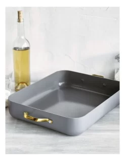 Greenpan Reserve 40.6x33cm Open Rectangular Roaster With Rack In Grey -Household Items Shop 914826430 3 720x928