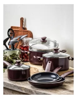 Greenpan Cambridge 15(18)pc Cookware Set With Bonus Protective Sheets In Chocolate Truffle -Household Items Shop 914828500 5 720x928