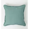 Boardwalk Linen Frayed Edge Cushion 50x50cm In Eucalyptus