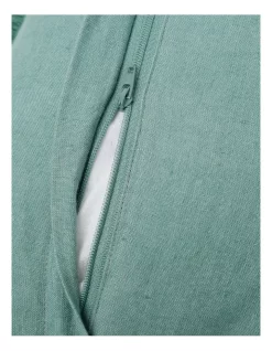 Boardwalk Linen Frayed Edge Cushion 50x50cm In Eucalyptus -Household Items Shop 915041080 4 720x928