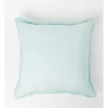 Boardwalk Linen Frayed Edge Cushion 50x50cm In Sea Mist