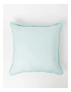 Boardwalk Linen Frayed Edge Cushion 50x50cm In Sea Mist