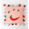 Hot Stuff Tufted Cotton Cushion With Tassel 50x50cm In Pink
