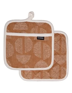 Splice Pack Of 2 Pot Holder In Ginger