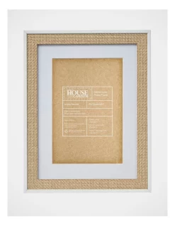 Rattan Photo Frame 15x20 In White