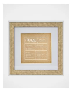 Rattan Photo Frame 15.2x15.2 In White