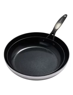 Greenpan Venice Pro Noir 2pc Frypan Set 26/30cm In Stainless Steel