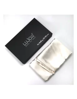 Silk Eye Mask And Pillowcase In Ivory White