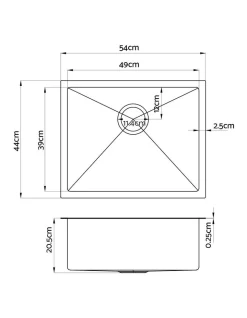 Nano Stainless Steel Kitchen Sink 54X44MM In Silver -Household Items Shop 925303600 4 720x928