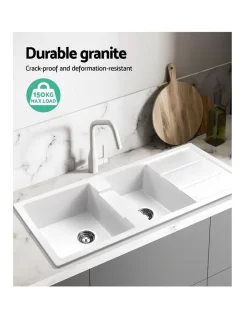 Stone Kitchen Sink 1160X500mm In White -Household Items Shop 925304050 6 720x928