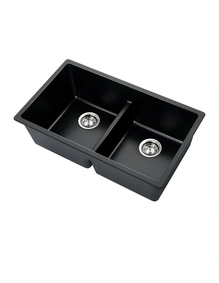 Stone Kitchen Sink 79X46mm In Black 3 Stone Kitchen Sink 79X46mm In Black