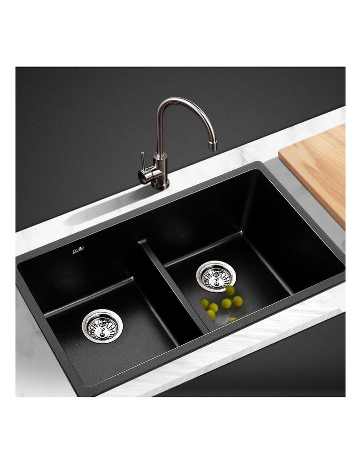 Stone Kitchen Sink 79X46mm In Black 5 Stone Kitchen Sink 79X46mm In Black - Image 3