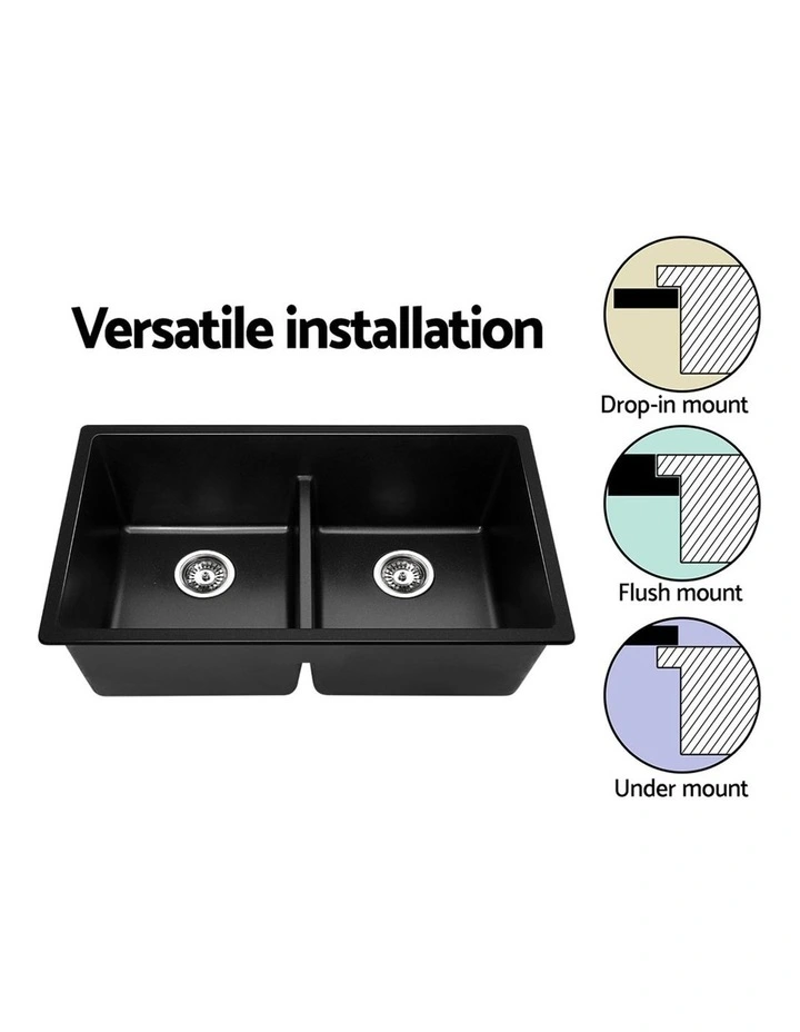 Stone Kitchen Sink 79X46mm In Black 8 Stone Kitchen Sink 79X46mm In Black - Image 6