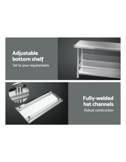 Commercial Stainless Steel Kitchen Bench 1219 X 61mm Silver -Household Items Shop 925307290 6 720x928