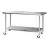 Commercial Stainless Steel Kitchen Bench Prep Table W/ Wheels 1829x76mm Silver -Household Items Shop 925307920 1 720x928