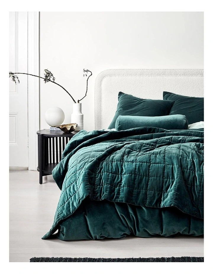 Luxury Velvet Coverlet Indian Teal 3 Luxury Velvet Coverlet Indian Teal