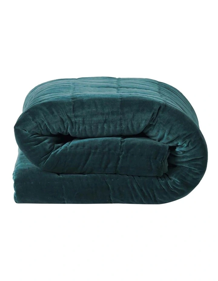 Luxury Velvet Coverlet Indian Teal 5 Luxury Velvet Coverlet Indian Teal - Image 3