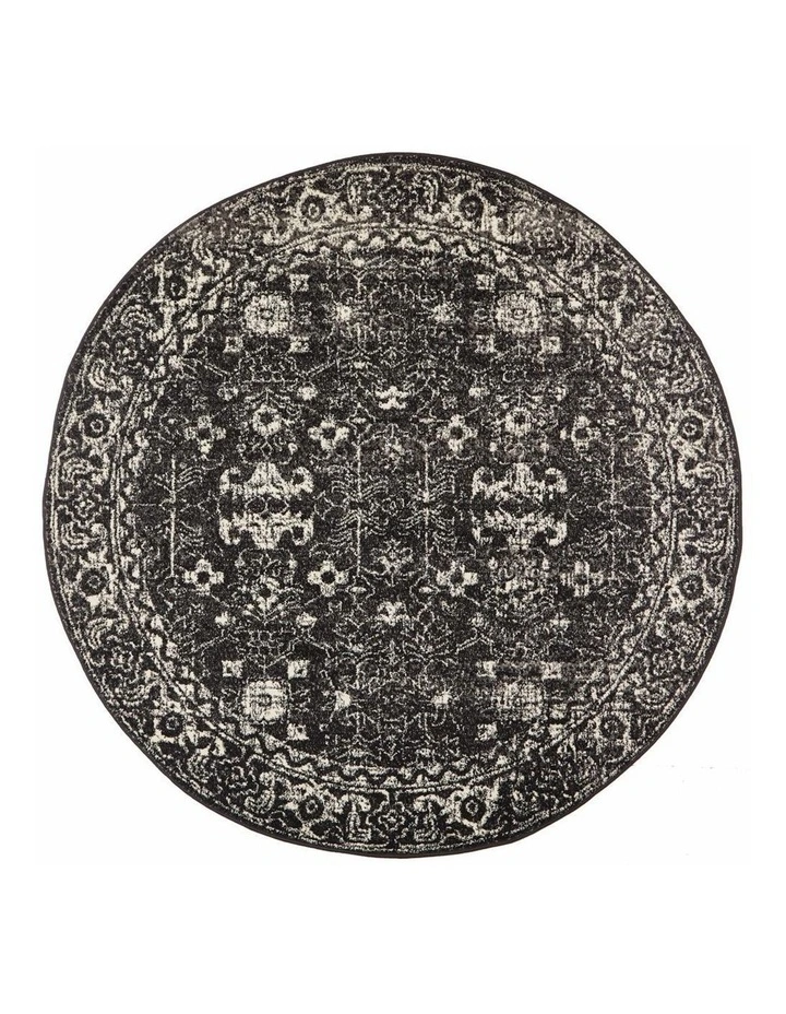 Evoke Estella Charcoal Transitional Round Rug 3 Evoke Estella Charcoal Transitional Round Rug