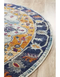 Babylon 201 Rust Round Rug In Multi -Household Items Shop 926425900 4 720x928
