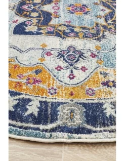 Babylon 201 Rust Round Rug In Multi -Household Items Shop 926425900 5 720x928