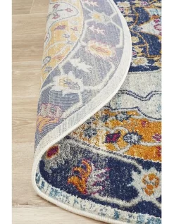 Babylon 201 Rust Round Rug In Multi -Household Items Shop 926425900 7 720x928