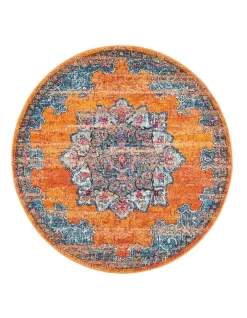 Radiance 433 Round Rug In Rust