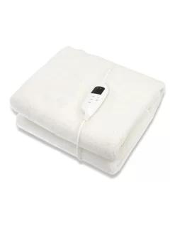 Heated Electric Blanket Single In White