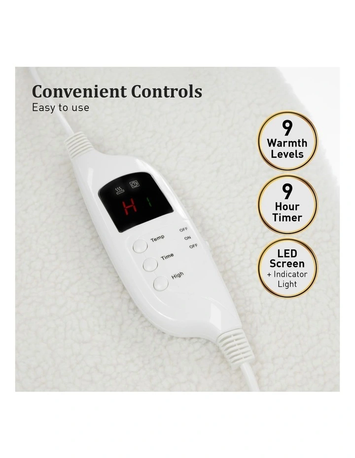Heated Electric Blanket Single In White 6 Heated Electric Blanket Single In White - Image 4