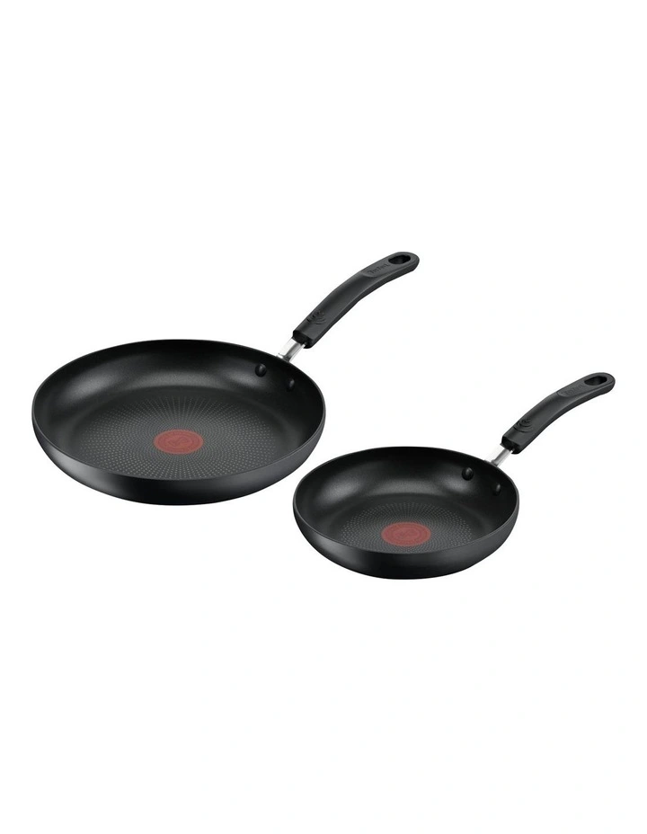 Tefal Specialty Hard Anodised Non-Stick Twin Pack Frypan Set 20/26cm In Black 3 Tefal Specialty Hard Anodised Non-Stick Twin Pack Frypan Set 20/26cm In Black
