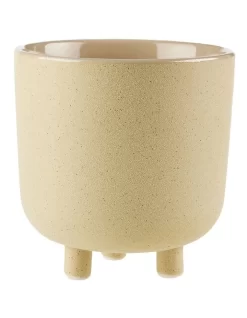 Linen House Kai Planter Pot 19cm In Hay