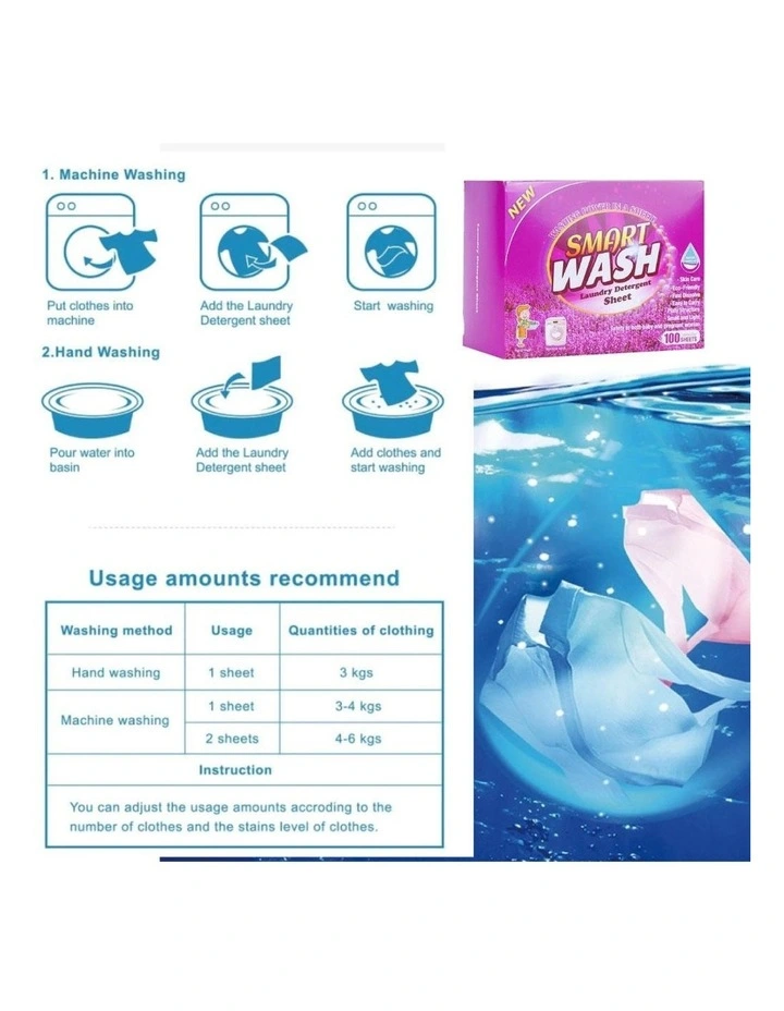 100 Sheets Eco-friendly Ultra Concentrated Laundry Detergent 6 100 Sheets Eco-friendly Ultra Concentrated Laundry Detergent - Image 4