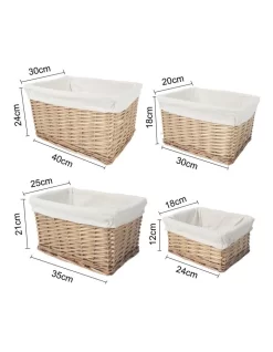 Wicker Storage Baskets With Liner Set 4 Piece 7 Wicker Storage Baskets With Liner Set 4 Piece -Household Items Shop 932282470 3 720x928
