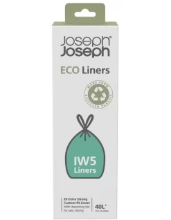 Joseph Joseph Eco Liners Recycled Bin Liners 40L 20 Pack In Grey