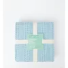 Cotton Waffle Blanket In Blue