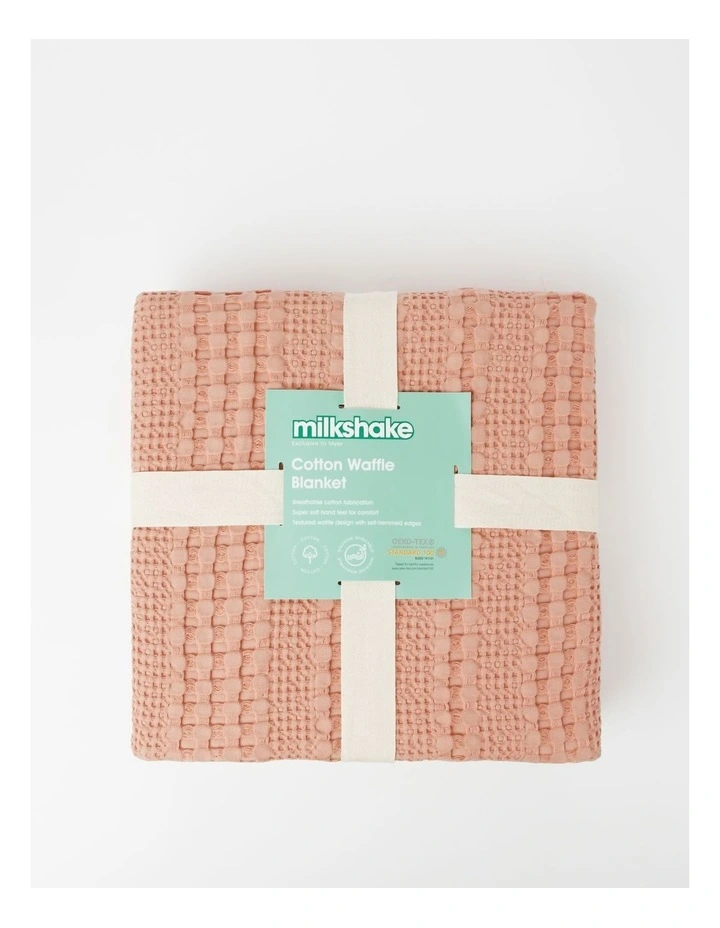 Cotton Waffle Blanket In Blush 3 Cotton Waffle Blanket In Blush