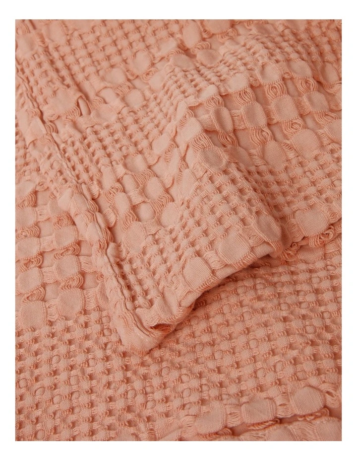 Cotton Waffle Blanket In Blush 5 Cotton Waffle Blanket In Blush - Image 3