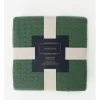 Heritage Turkish Cotton Waffle Blanket In Green