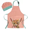 Maxwell & Williams Marini Ferlazzo Wild Planet Kids Apron & Hat Set Fennec Fox In Pink -Household Items Shop 934403410 1 720x928