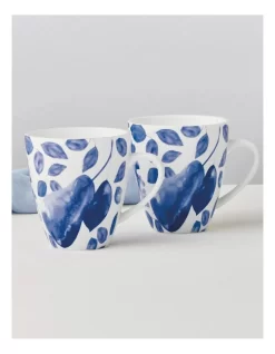 Maxwell & Williams Giverny Coupe Mug 350ml Set Of 4 Gift Boxed In Blue -Household Items Shop 934424470 4 720x928