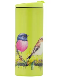Maxwell & Williams Katherine Castle Bird Talk Double Wall Insulated Cup 350ml Pink Robins