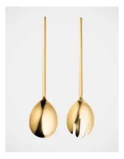 Entertaining Salad Serving Set In Gold