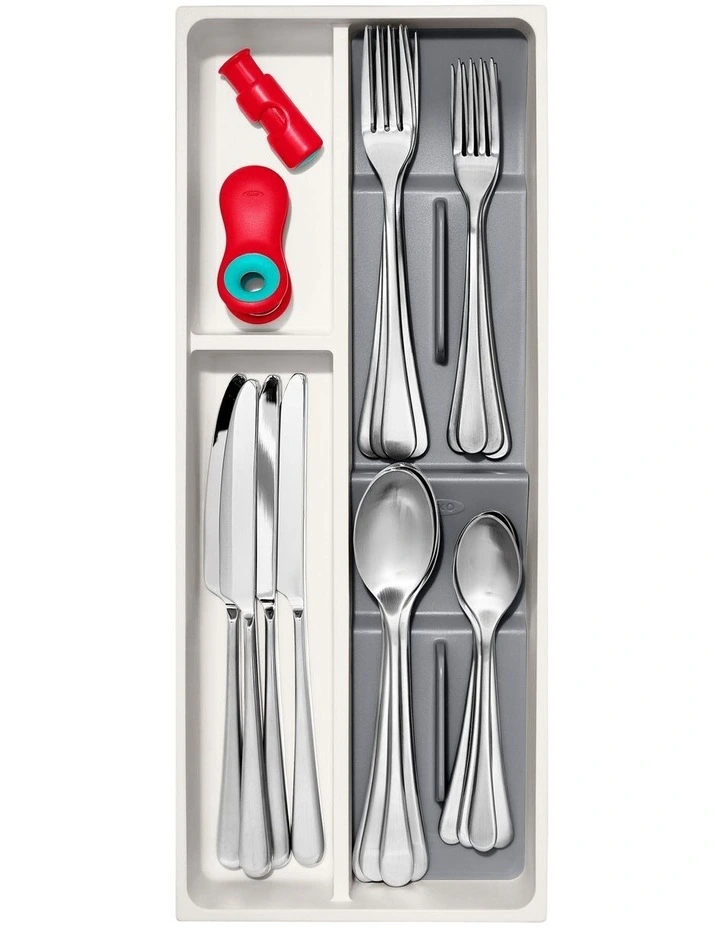 OXO Compact Utensil Organiser In White/Grey 4 OXO Compact Utensil Organiser In White/Grey - Image 2