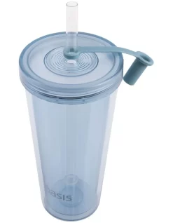 Oasis Double Wall Smoothie Tumbler With Straw 520ml In Blueberry -Household Items Shop 935002180 3 720x928