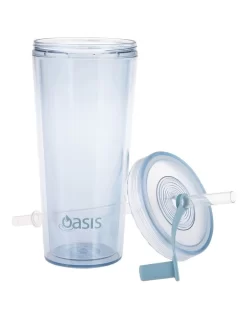 Oasis Double Wall Smoothie Tumbler With Straw 520ml In Blueberry -Household Items Shop 935002180 4 720x928