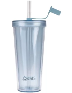 Oasis Double Wall Smoothie Tumbler With Straw 520ml In Blueberry -Household Items Shop 935002180 6 720x928